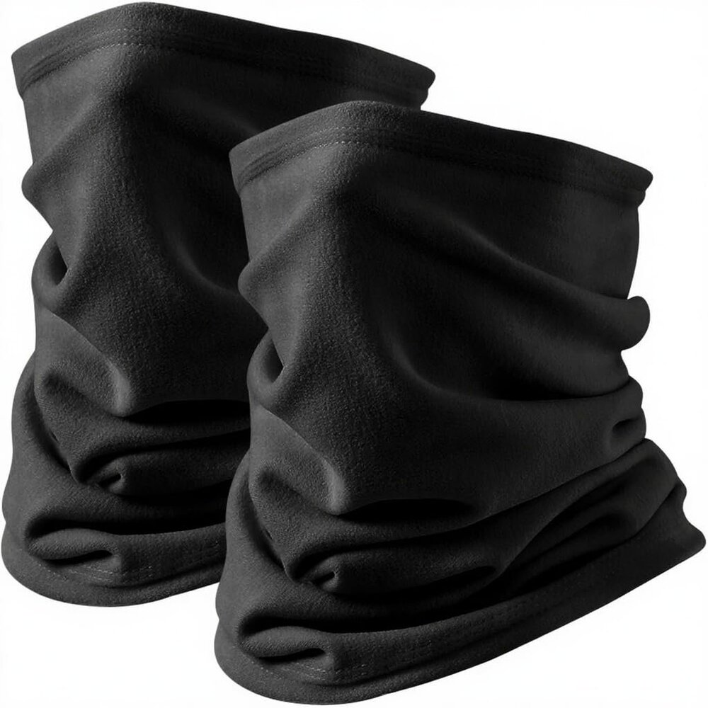 Double Layer Fleece Neck Gaiter Thermal Balaclava Windproof Reversible
